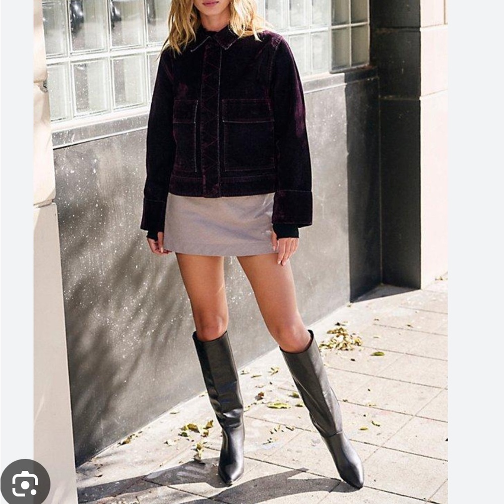 Free People Gray Tan A-line Mini Skirt Casual